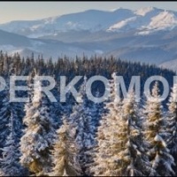 Фартук для кухни зима горы