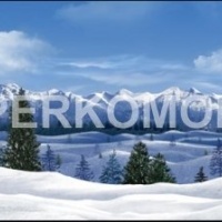 Фартук для кухни горы зима ели