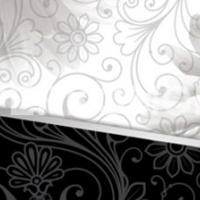 Фартук для кухни черно-белый цветы