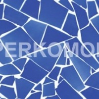 Стеклянный фартук синяя мозаика