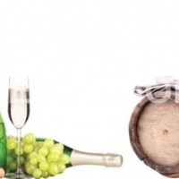 Стеклянный фартук виноград и вино