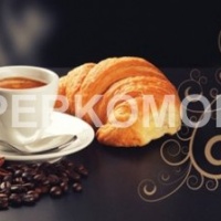 Фартук для кухни кофе круассаны