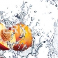 Фартук стеклянный фрукты на белом фоне