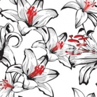 Стеклянный фартук лилии графика