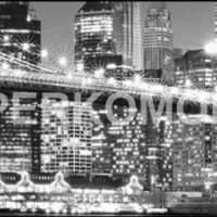 черно-белый фартук на кухню нью-йорк