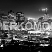 черно-белый фартук на кухню город