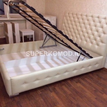 Белая кровать с хранилищем под белье на заказ