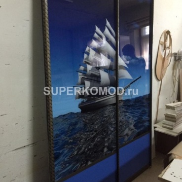 Среднего размера шкаф-купе с фотопечатью корабль Среднего размера шкаф-купе с фотопечатью корабль