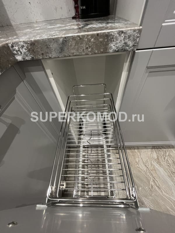 Серая кухня-гостиная с раздвижными дверями заказать недорого