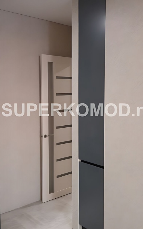 Угловая кухня в современном стиле серого цвета на заказ