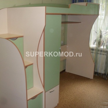 Салатовый шкафчик с полочками для игрушек на заказ в Барнауле