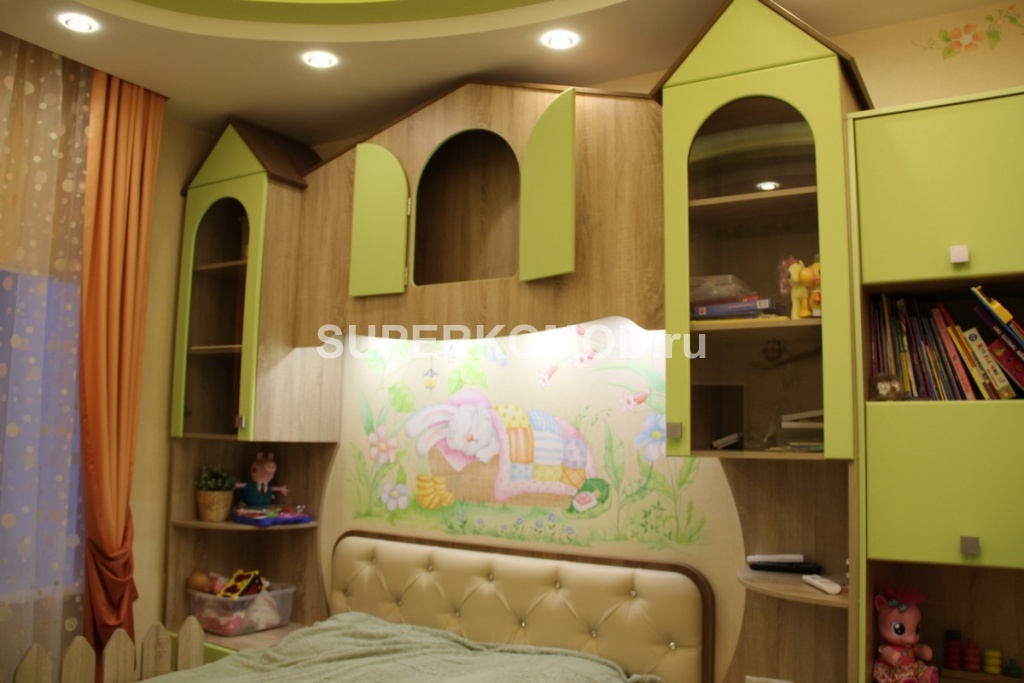 Зеленая мебель в детскую
