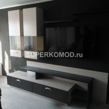 Стенка в гостиную с черным бэкграундом