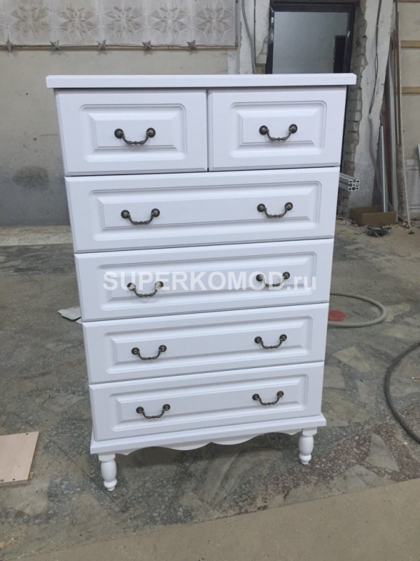 Белый комод 6 отделов