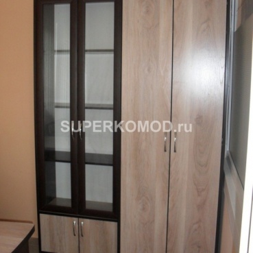 Шкаф с дверцами под клен и шкафчиком для документов со стеклянными дверцами Шкаф с дверцами под клен и шкафчиком для документов со стеклянными дверцами
