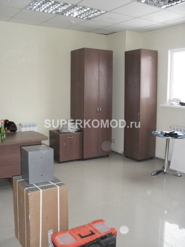 офисный шкаф с тумбочкой в коричневом цвете 833 на заказ в Барнауле